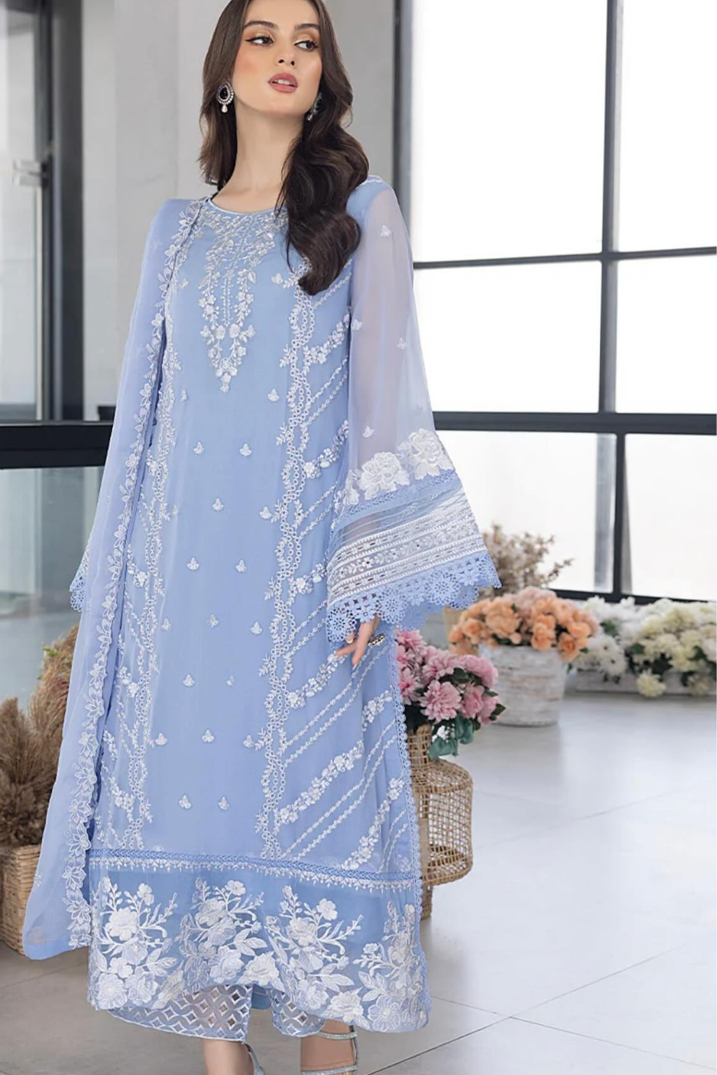 Fairy Glow Sky Blue Organza Ensemble