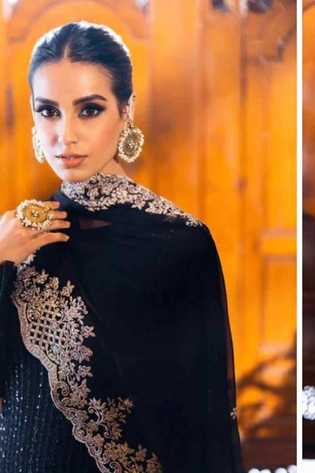 Elegant Embroidered 3-Piece Chiffon Ensemble