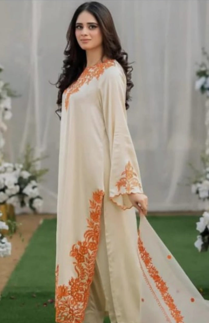 IVORY BLOOM — EMBROIDERED 3PC