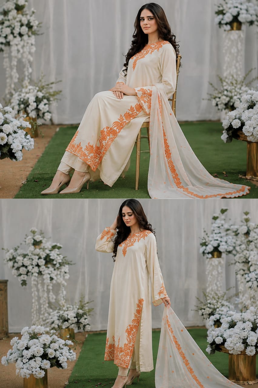IVORY BLOOM — EMBROIDERED 3PC