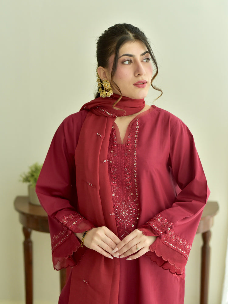 Crimson Noor 3 Piece