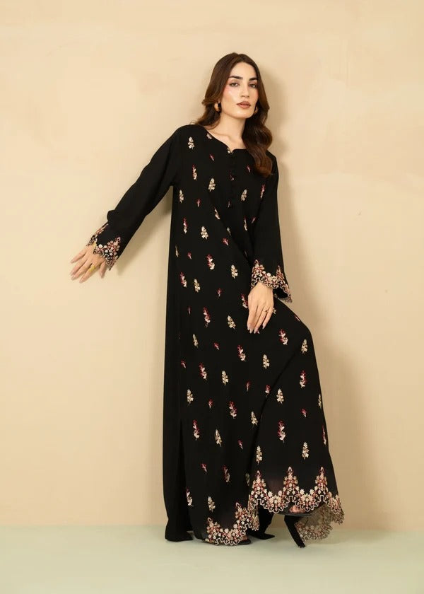 Black Dhanak Kaftan 2PC