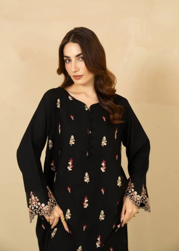Black Dhanak Kaftan 2PC