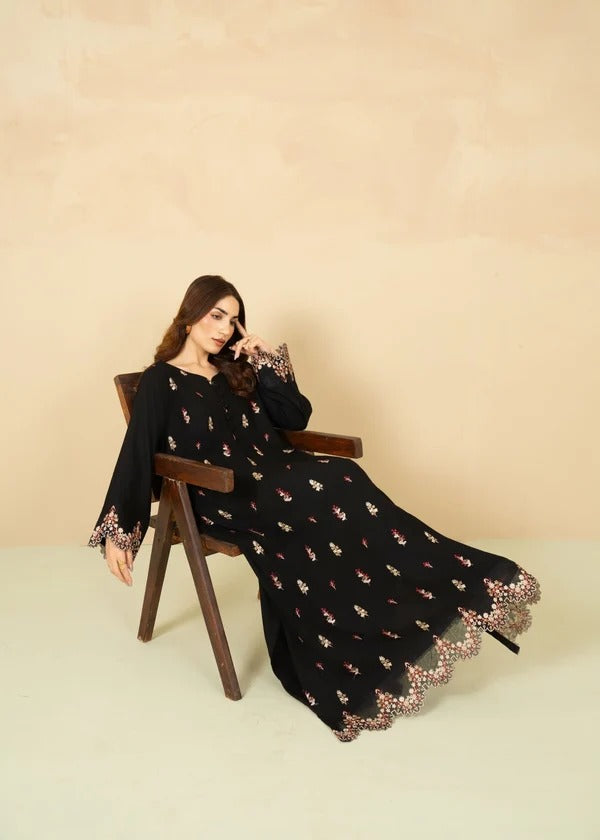 Black Dhanak Kaftan 2PC