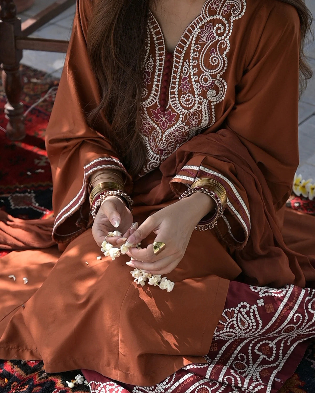 RUST-3PC EMBROIDERED SET