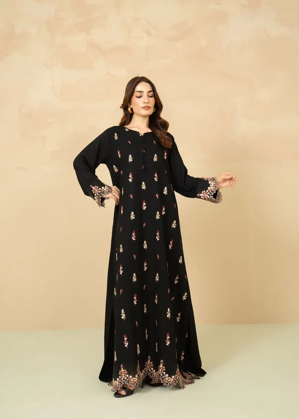 Black Dhanak Kaftan 2PC