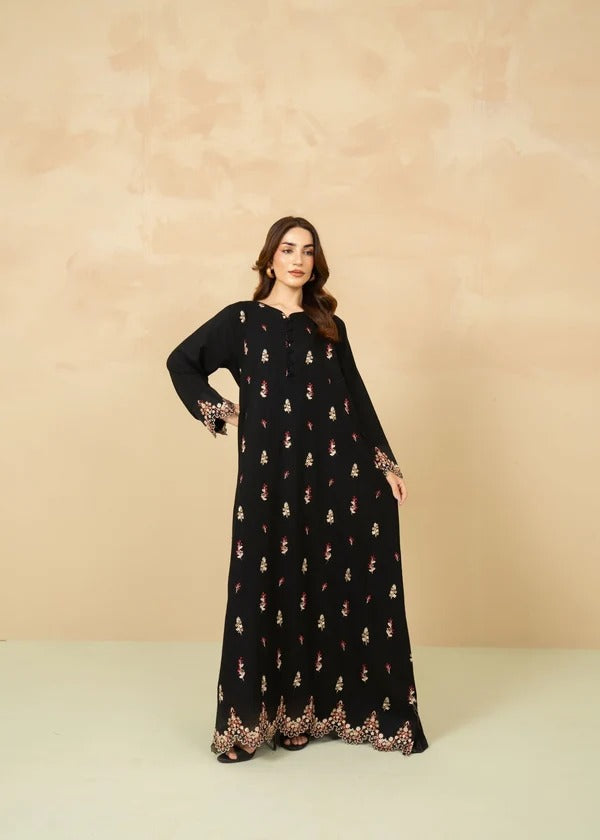 Black Dhanak Kaftan 2PC