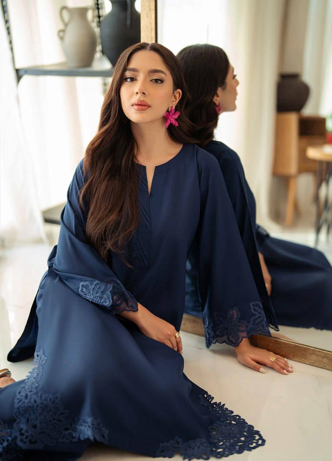 Star Blue – Elegant Dhanak Embroidered Outfit