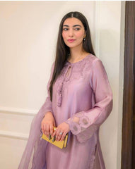 Lavender Bloom Lilac Sheesha Silk Ensemble