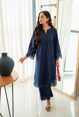 Star Blue – Elegant Dhanak Embroidered Outfit